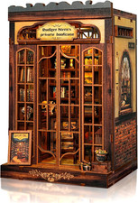 DIY Miniature House Kit, Library Book Nook Kit, 3D Wooden Puzzles Bookshelf Craf