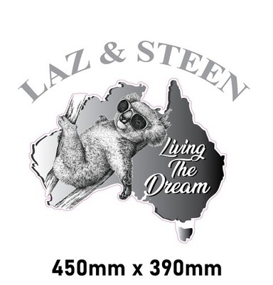 Custom Name Koala Australia Decal   Personalized Map Sticker for Caravan, 4WD,