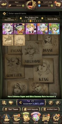7DS Grand Cross Account |3.8M+ Box CC| LOW STORY = FARMABLE  | Global | Instant