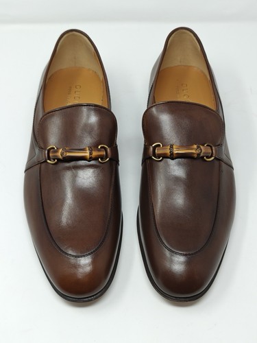 Gucci Braun Bambus Horsebit Leder Halbschuhe Schuhe UK 13 US 13,5 10000