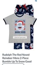 Rudolph Abominable Snowman Mens Pajama Set L Mf21373ss