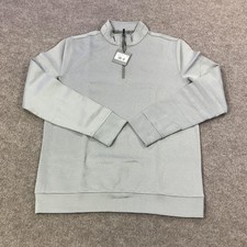 Hickey Freeman Pullover Mens Small Medium Grey 1/4 Zip Sweater Lightweight Golf