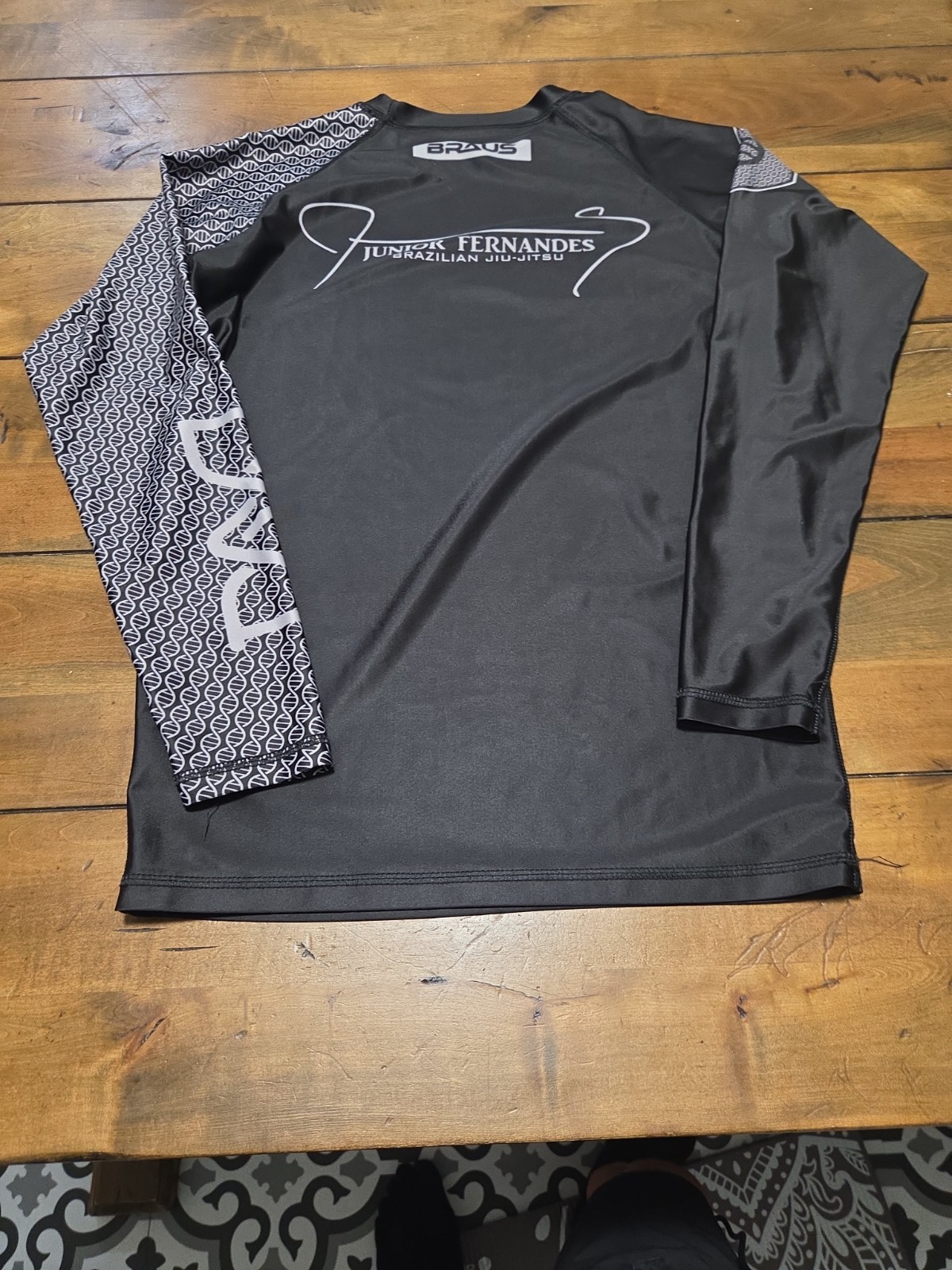 Braus Fight Junior Fernandes Rash Guard Mens M Black Long Sleeve BJJ Grappling image 2