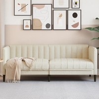 2-Sitzer-Sofa Leinenstoff Couch Polsterbank Wohnzimmer