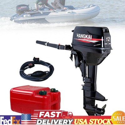 HANGKAI 12 HP Outboard Motor 2 Stroke Fishing Boat Engine Water/Air Cooling