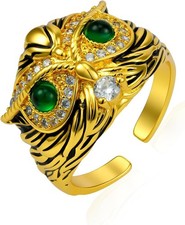 Cubic Zirconia Owl Gold Rings for Women Non 6
