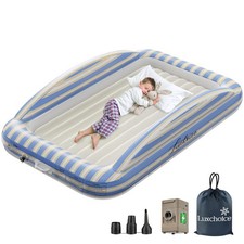 Luxchoice Inflatable Toddler Travel Bed Improved Cordless Battery Pump Kids Air