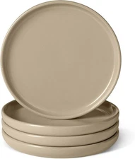 Linen Gray, 8.3 in., Microwave and Dishwasher-Safe, Ceramic 4-Piece Set, Gl