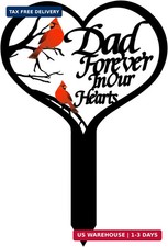 OZIO Memorial Grave Markers for Cemetery, Heart Memorial Plaque Stake Cardinals