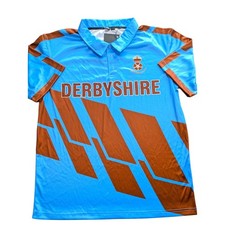 Derbyshire Cricket Vintage 1996 Club Shirt Blue Replica Remake | Sublimated |