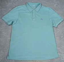Tommy Bahama Polo Shirt Men L Green /Blue Island Zone Supima Cotton Short Sleeve