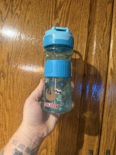 nuby thirsty kids push button flip-it soft spout on the go water bottle Used