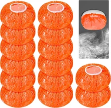 12 Pack Elastic Fire Alarm Dust Covers for Commercial and Home Use, Orange