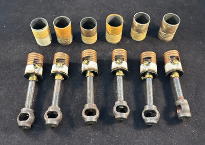set of 6 antique P & S medium base sockets