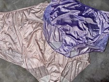 3 Pairs Lot Vtg Shadowline Shiny Nylon Lace Granny Panty Brief Plus 3XL 3X New