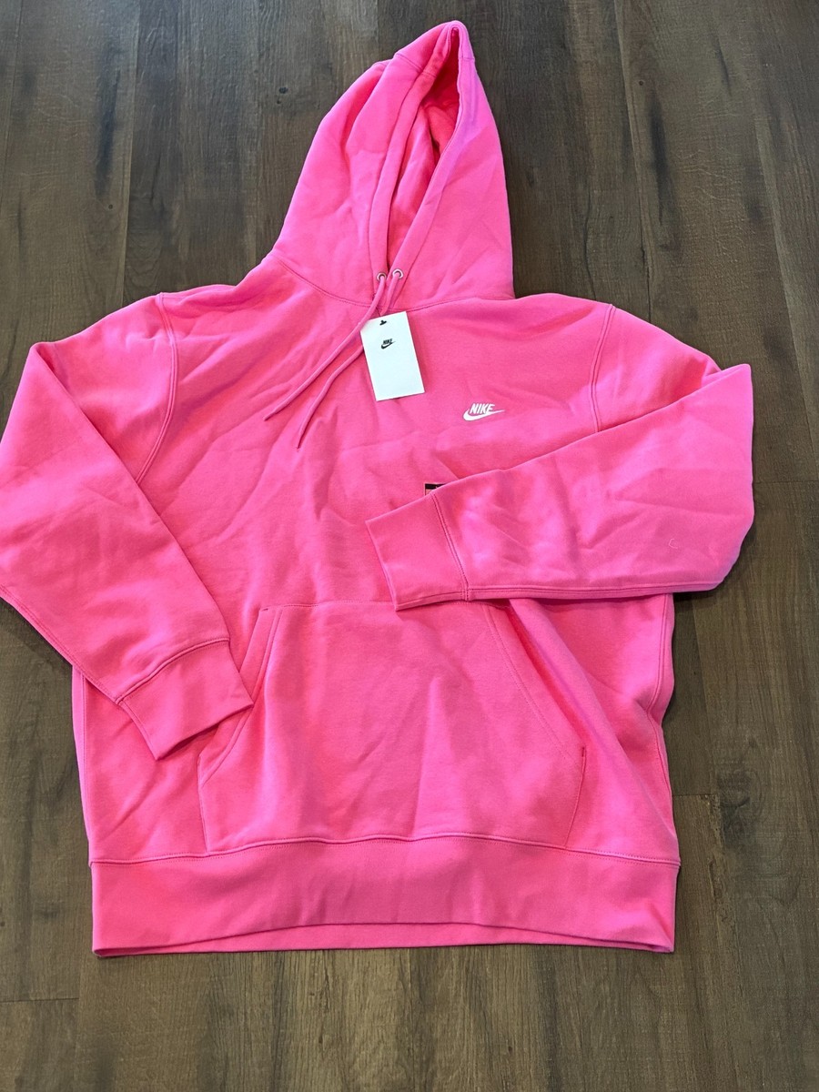 NWT Men XL Nike Pink Sportswear Club Fleece Hoodie FN3859-684