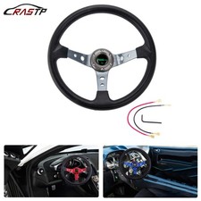 Rastp 350mm14 6 Bolt Racing 95mm Deep Dish Car Steering Wheel Whorn Button
