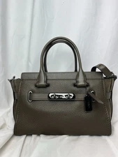 NWT COACH 12117 SWAGGER 27 LEATHER SATCHEL BAG Crossbody Fatigue