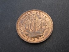 1937 George VI Bronze Half Penny Nice Collectable Condition 1/2d