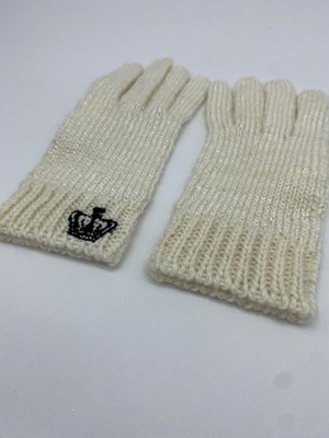 Y2k Juicy Couture Wool Gloves White And Silver