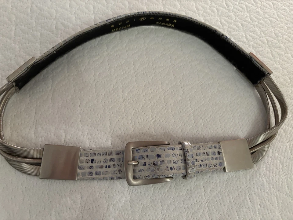 Vintage Suzi Roher blue snakeskin & metal belt - M - favorite of Princess Kate! - Image 4 of 4