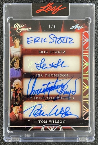 CHRISTOPHER LLOYD THOMPSON WILSON 2025 LEAF RED CARPET QUAD AUTO HOLO SILVER 1/4