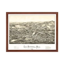 Old Map of Pepperell, MA 1886 - Vintage Pepperell Massachuse