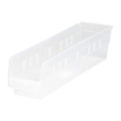 QUANTUM STORAGE SYSTEMS QSB103CL Shelf Bin,Clear,Polypropylene,4 in 6ECE9