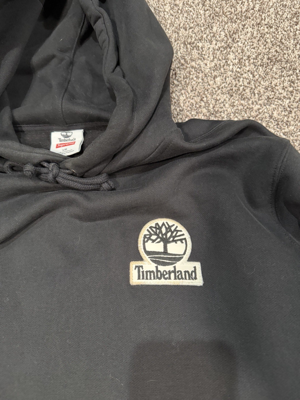 VINTAGE Supreme x Timberland Hoodie Size Large image 2