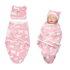 2 Pcs Reborn Baby Doll Swaddle Blanket Set Newborn Dolls Bath 17-22 inches Bear