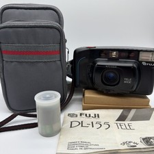 Fuji DL-155 Tele 35mm Film Camera Auto Focus Drop - In Compact w/ Case