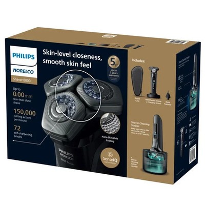 Philips Norelco Shaver 8000 Electric Wet Dry SenseIQ Black Kit Complete Set Kits