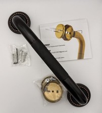 11 C - C Stainless Steel Bath Grab Bar, Black Oil Rub Knurled With Details