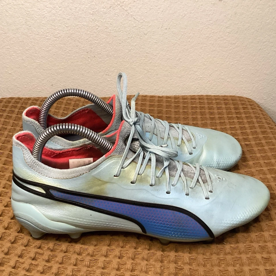 PUMA King Ultimate FG AG Men’s Sz 8 Pearl Blue Soccer Cleats Football Boots - Image 2 of 4