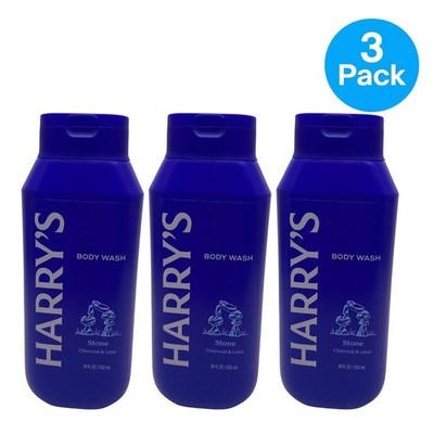 Harry's Body Wash Stone Charcoal & Lime 18 fl oz 3 Pack New