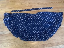 Handmade Ruffle Square Dance Skirt With Matching Tie-Good Elastic Waist Size S-M