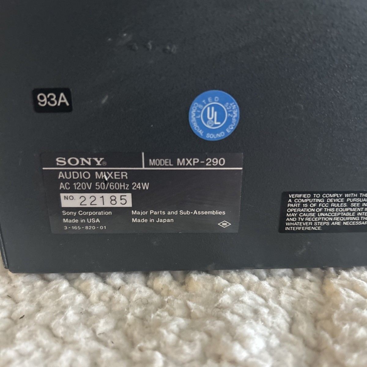 Sony 8 Channel Audio Professional Mixer - Mxp-290 - Fast Shipping