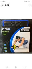 PRO Strength Ab Wheel Roller Yellow/Black Sturdy Metal Core Non-Slip
