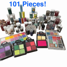 Huge Lot 101 Embossing Powders Glitter Chalk Ranger Zing Stampendous Craft Mix