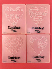 Provo Craft Cuttlebug - 4 Valentine Heart Design Paper Embossing Folders 3x3.5