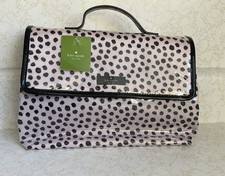 Kate Spade Brook Place Lita Fold Up Travel Toiletries Cosmetic Bag Case Polkadot