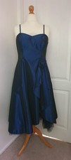Debut Navy Strapless Taffeta Midi Dress UK 16 Bridesmaid Prom Occasion
