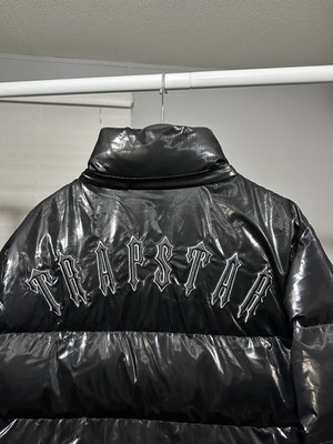 TRAPSTAR Puffer Jacket BNWT Detachable Hood Gloss Black Size M | eBay