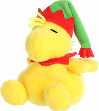   Festive Peanuts  Elf Woodstock Palm Pals  Stuffed Animal - Officially Licensed