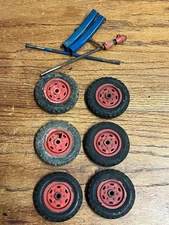 Vintage Wyandotte Semi Truck Tires Replacement Parts Red Wheels 2.25"