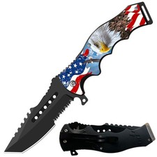 8.5" Tactical American Eagle Spring Assisted Folding Open Pocket Knife