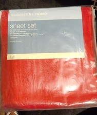 Essential Home Full 3-Piece Sheet Set - Red