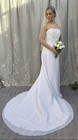 Stunning White Strapless Wedding Dress with Intricate Beading and Train