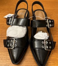 Wild Fable Women  s Peyton Double Buckle Slingback Flats Size 7.5 w/ Memory Foam