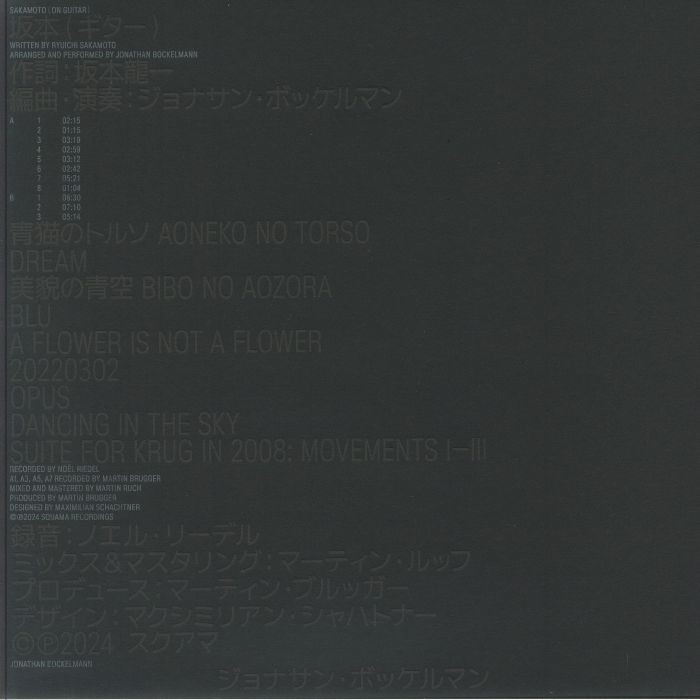 BOCKELMANN, Jonathan - Sakamoto (On Guitar) - Vinyl (180 gram vinyl LP + insert)
